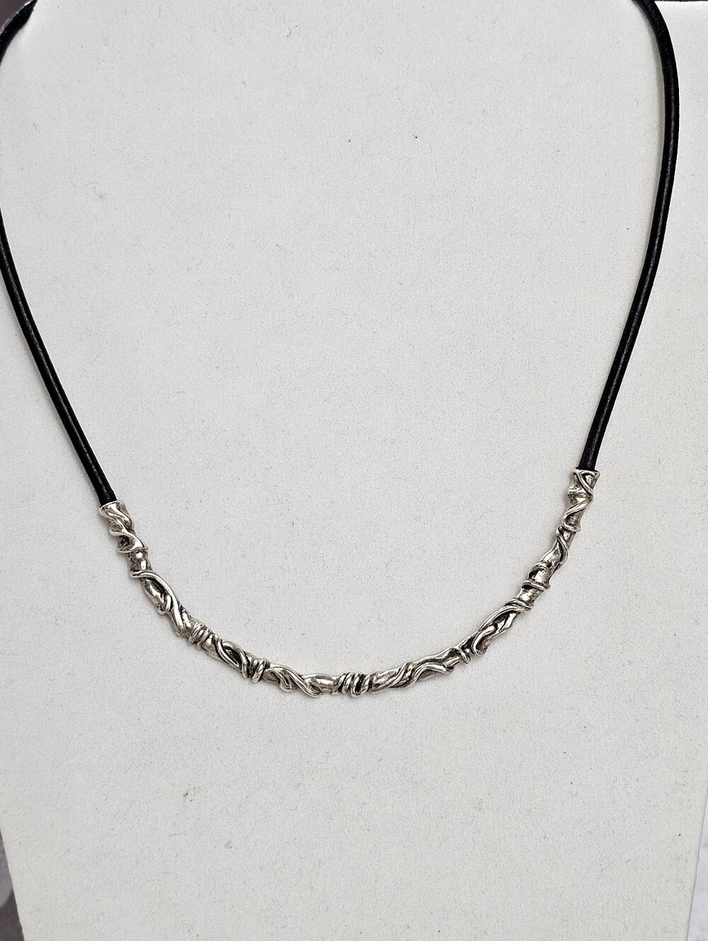 Hagit Gorali 925 and Leather Necklace Adjustable